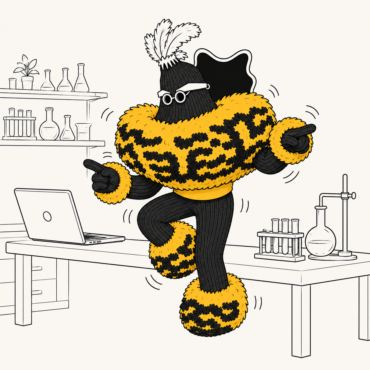 Animated Mbre Labs postcard featuring Ekpe at work